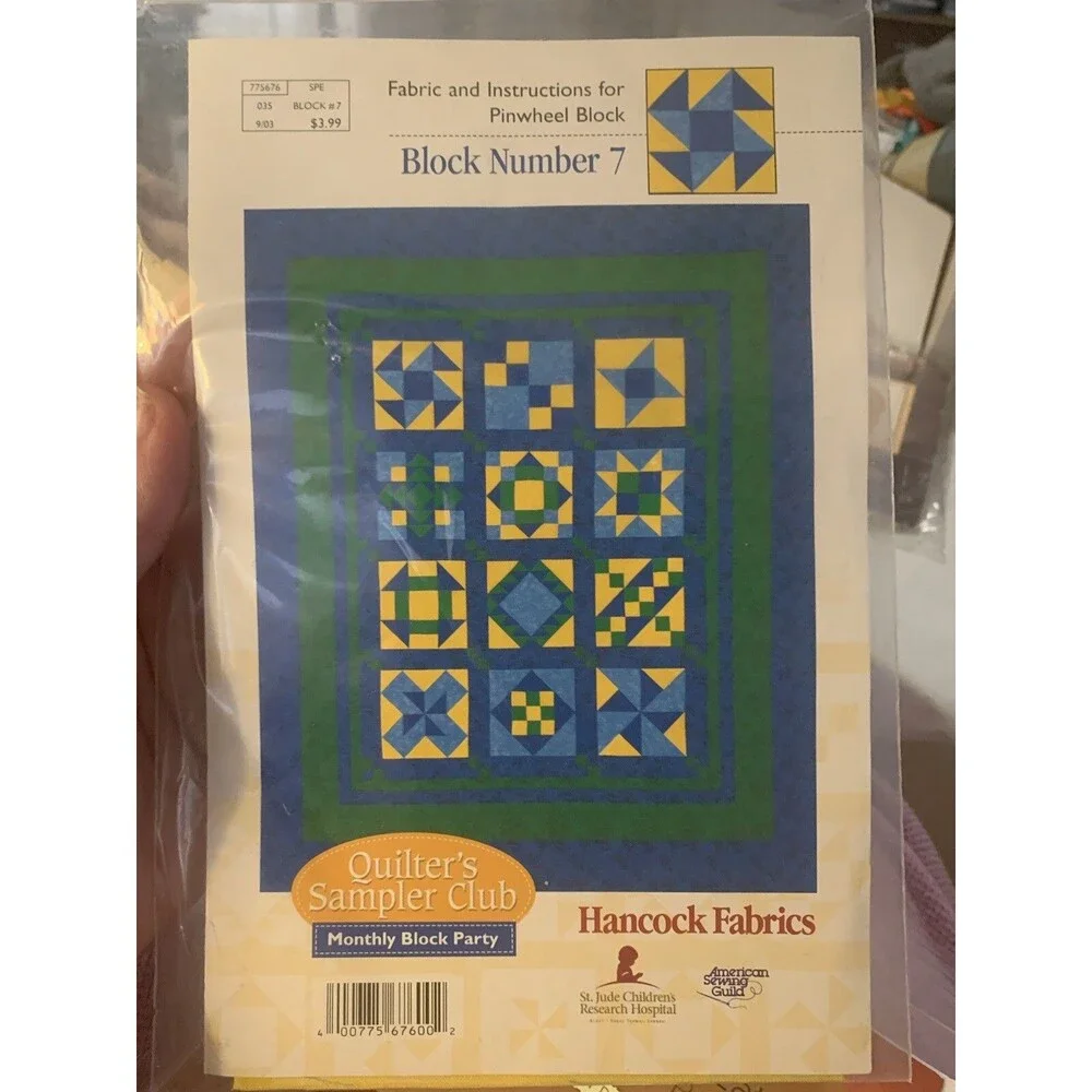Quilter's Sampler Club Pinwheel Block #7 Qulit Pattern